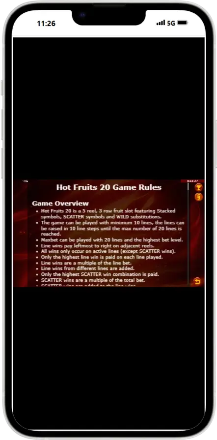 Hot Fruits 20 Правила гри