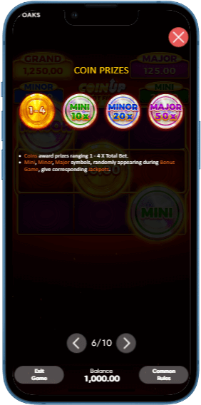 Таблиця виплат в грі Coin Up Hot Fire