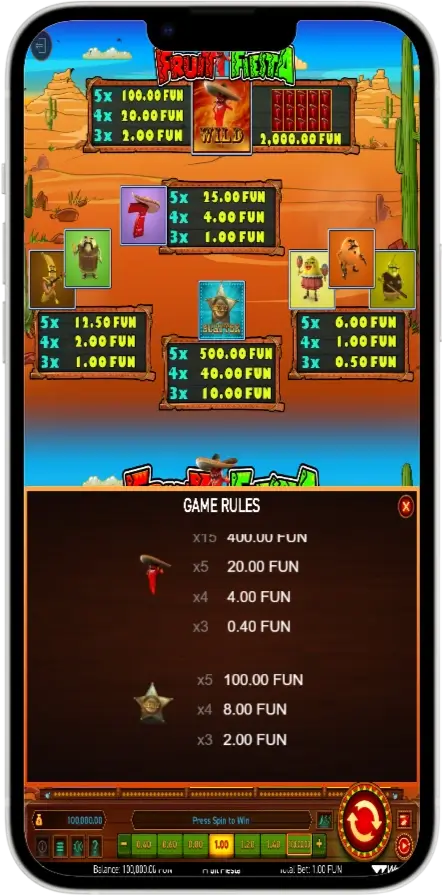 7s Fruit Fiesta Символи
