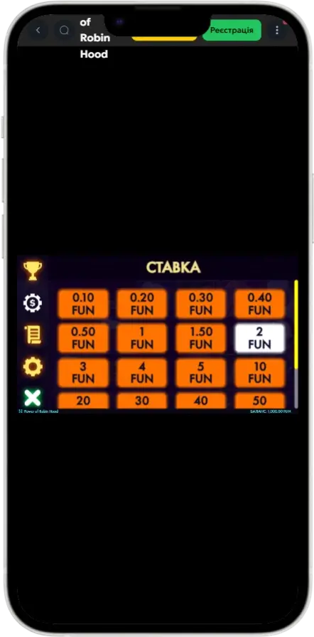 Power of Robin Hood Ставка