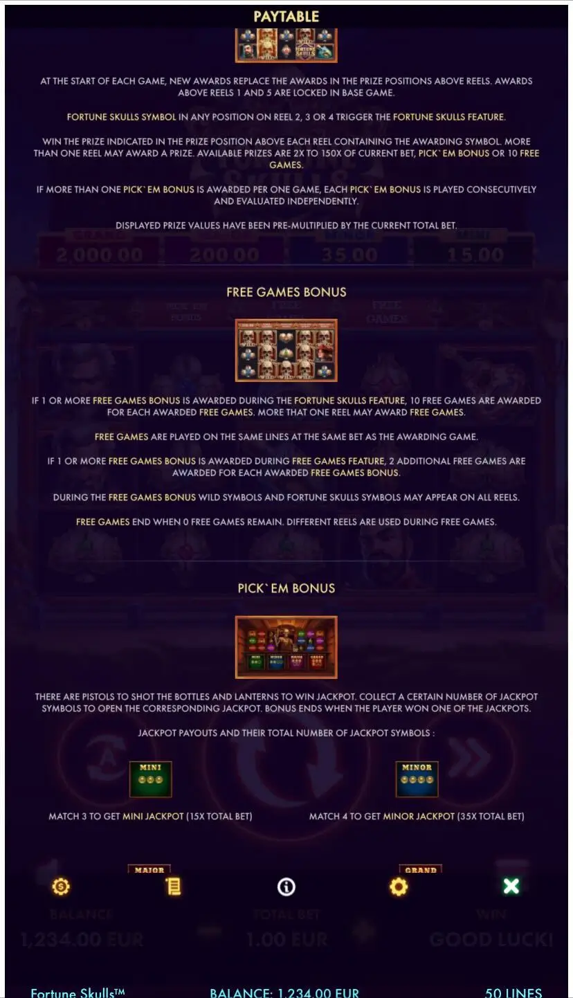 Fortune Skulls Бонус
