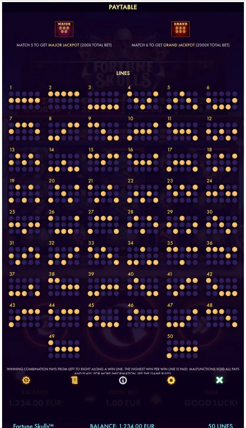 Fortune Skulls Лінії