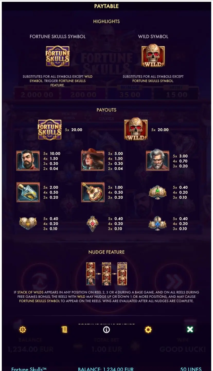 Fortune Skulls Символи