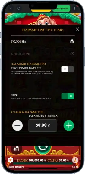 Lucky Monkey Параметри