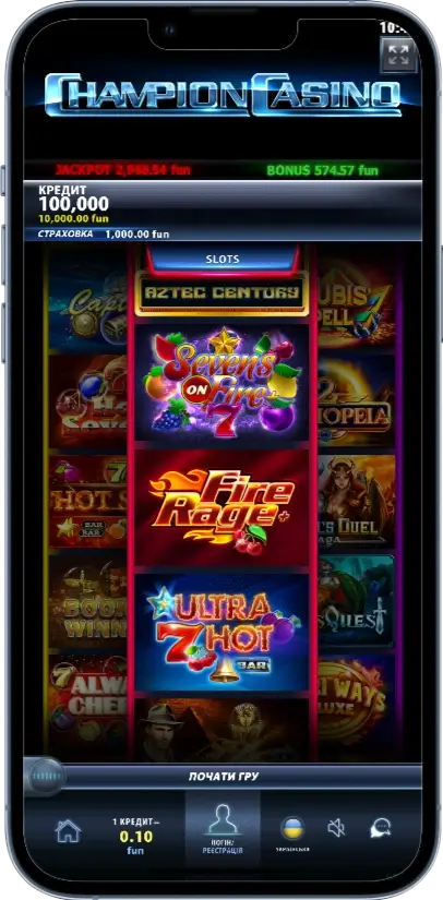 Champion casino Слоти