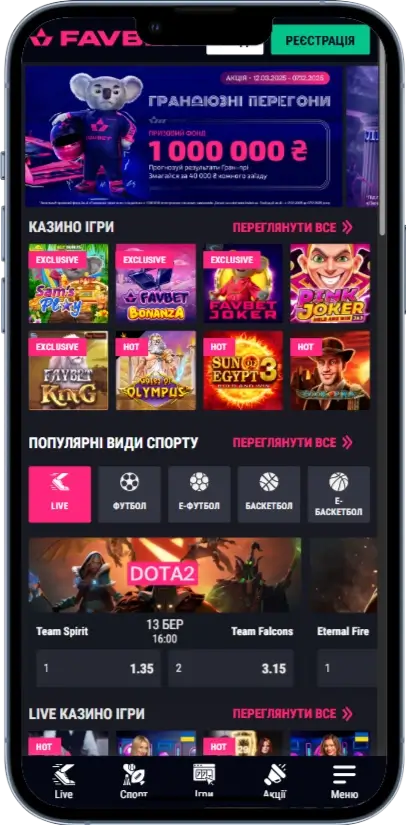 Favbet головна