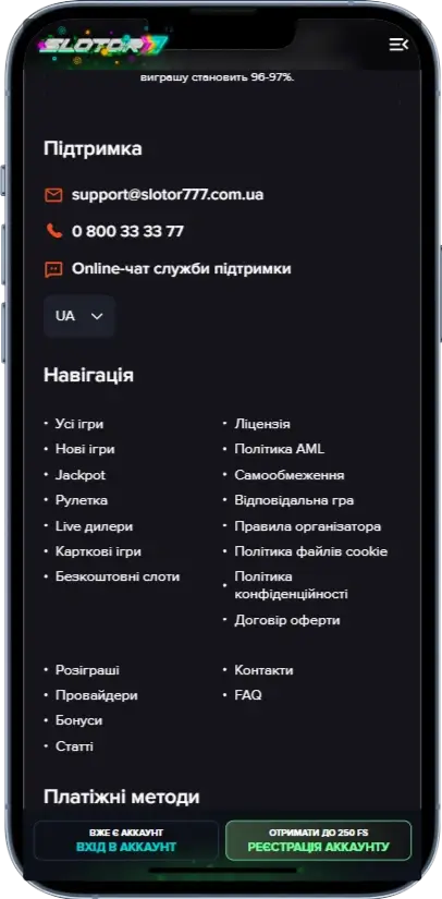 Информация о Slotor 777