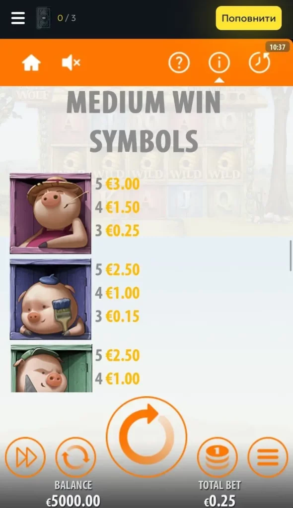 Big Bad Wolf Символы