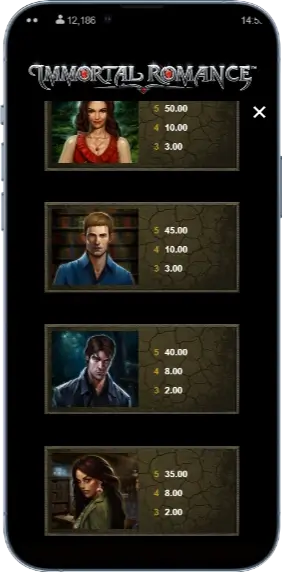 Immortal Romance Символы