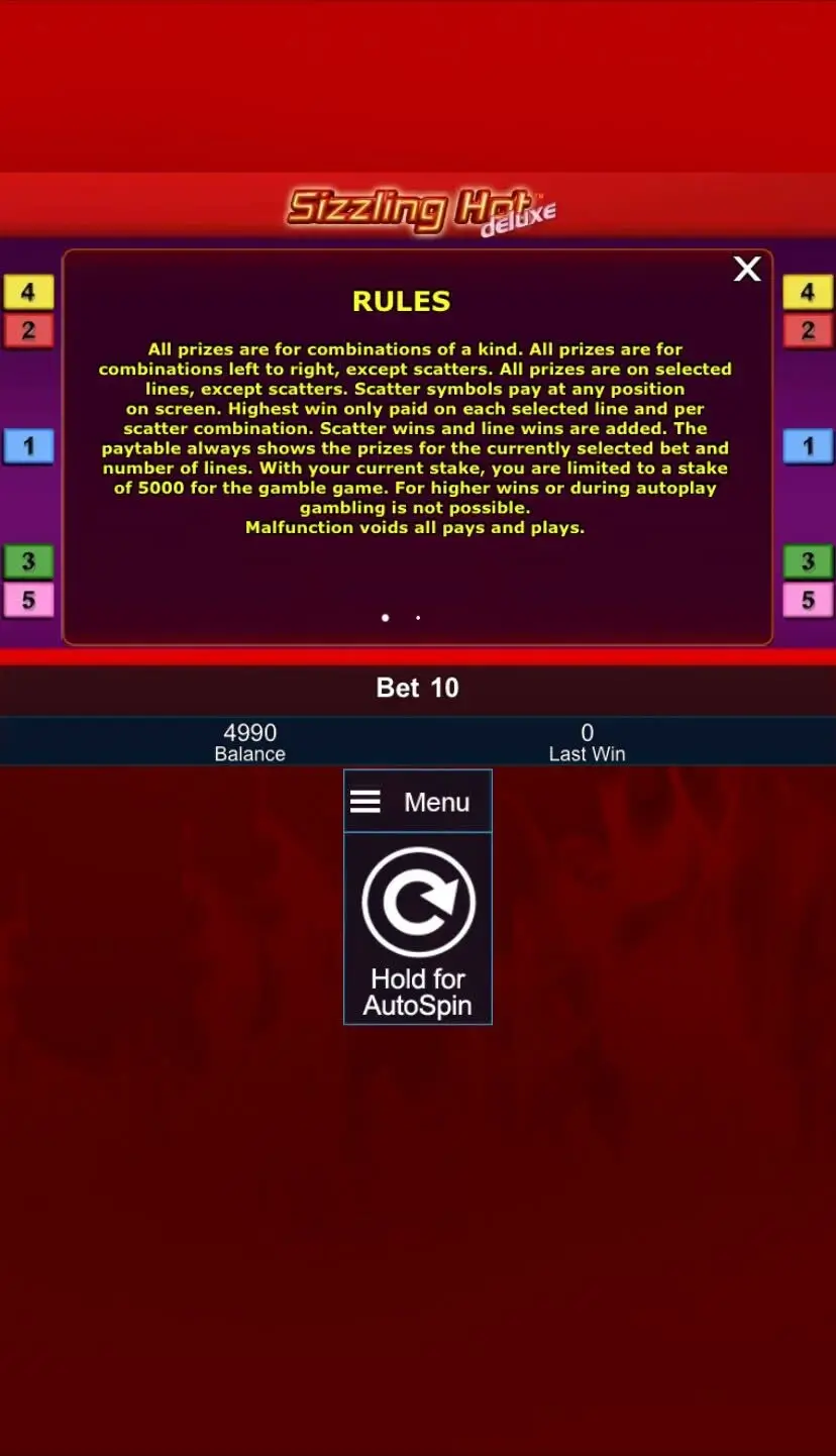 Sizzling Hot Правила