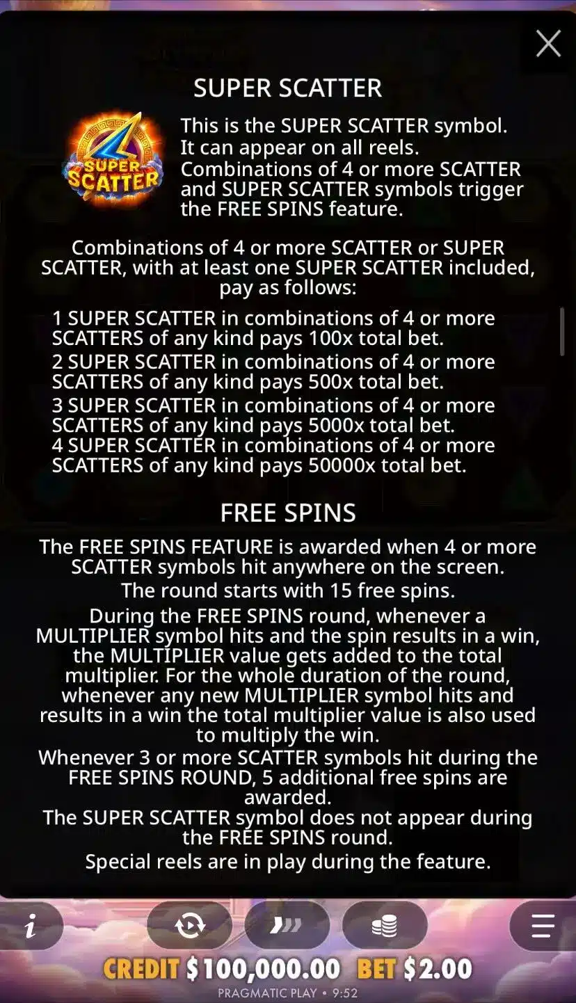 Gates of Olympus Super Scatter Скатер