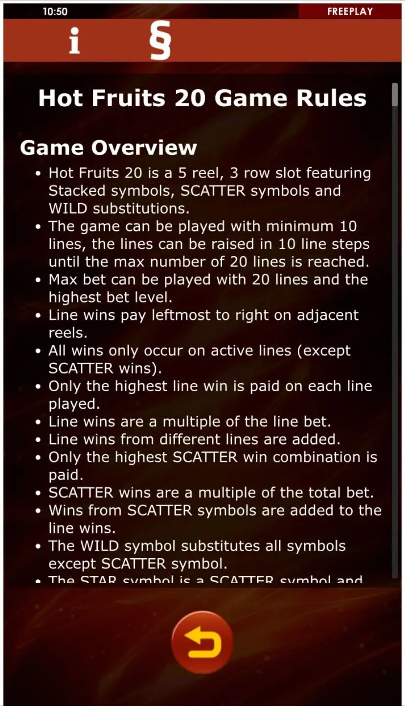 Hot Fruits 20 Правила