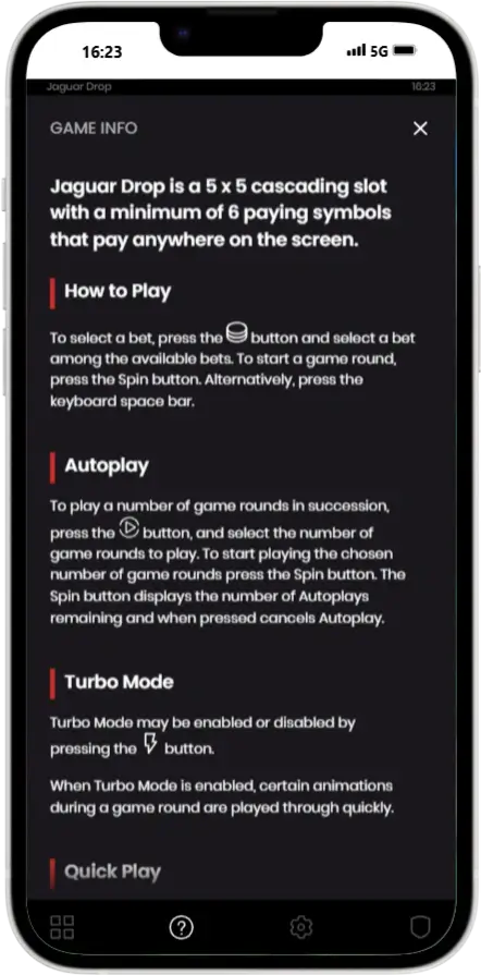 Jaguar Drop Информация