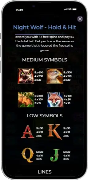 Night Wolf – Hold & Hit Символы 0.2