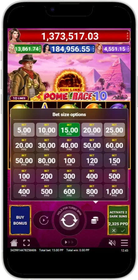 Pome Race 10 Sun Link Бонус