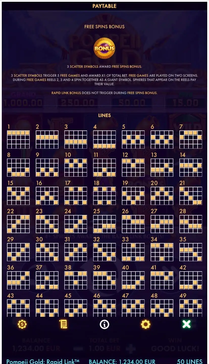 Pompeii Gold Rapid Link Бонус