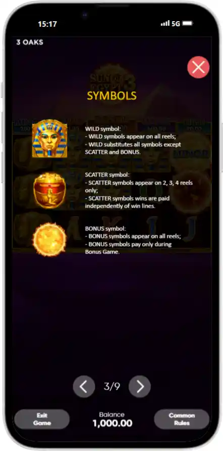 Sun Of Egypt 3 Символы